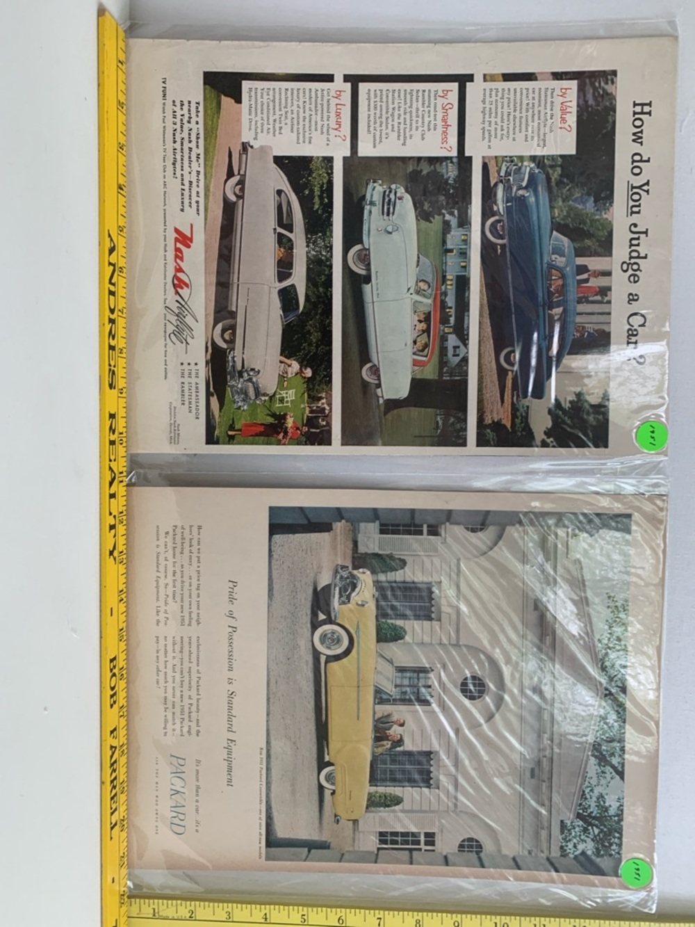 Vintage Packard Advertisements - Classic Car Prints (Set of 2)
